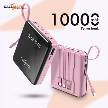 Callmate 10000 mAh Power Bank (12 W, Fast Charging) (Pink, Lithium Polymer) Callmate 10000 mAh Power Bank (12 W, Fast Charging) (Pink, Lithium Polymer)
